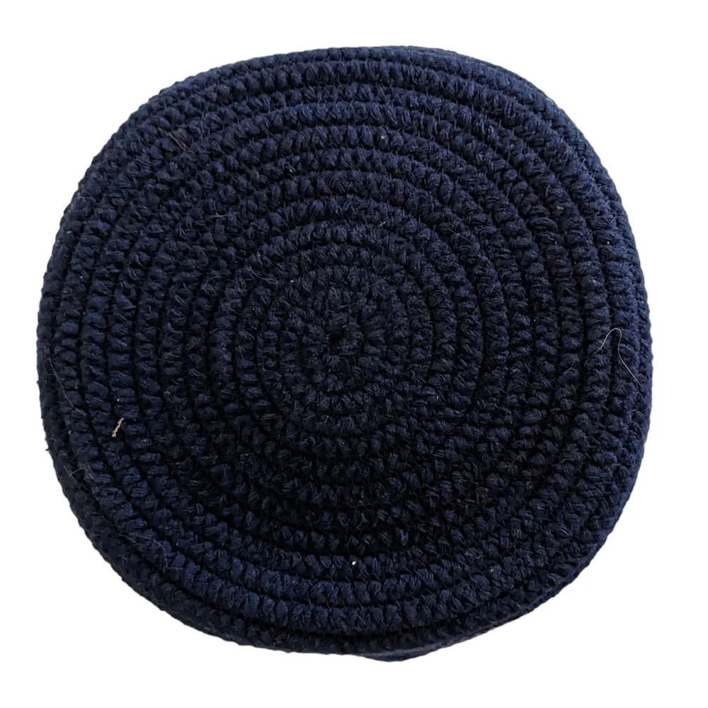 Soft Side Rope Basket In Navy and Cream
